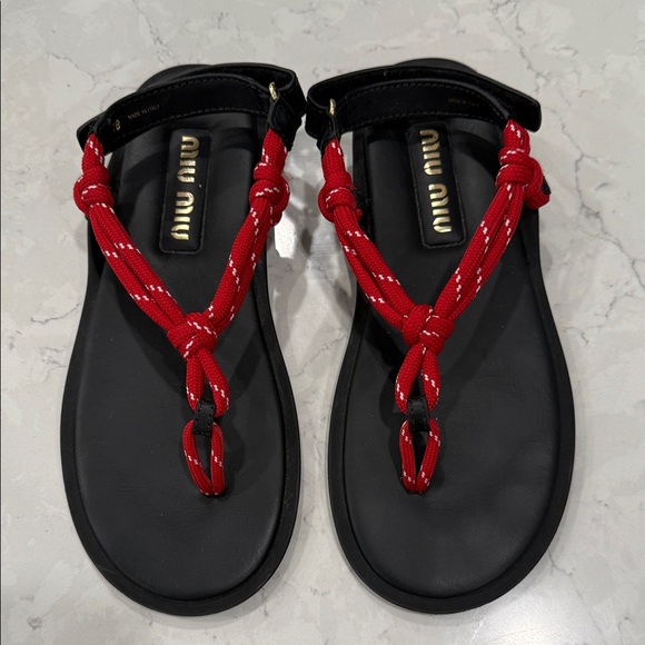 Miu Miu Shoes - Miu Miu cord-strap leather Sandals